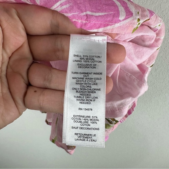 Vineyard Vines Girls Pink Floral Camo Ruffle Tank Tiered Summer Dress Medium - Picture 4 of 5